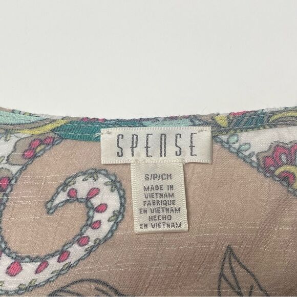 Spense Floral Paisley Colorful Boho Bell Sleeve Blouse Women's Size Small - Picture 10 of 16